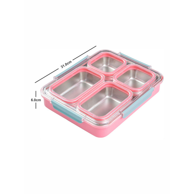 Tiffins & Lunch Box - Agro Kids Leakproof Lunch Box with Compartments (Pink) - 1100 ML