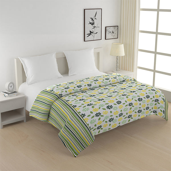 Smera Floral Comforter - Green & Yellow