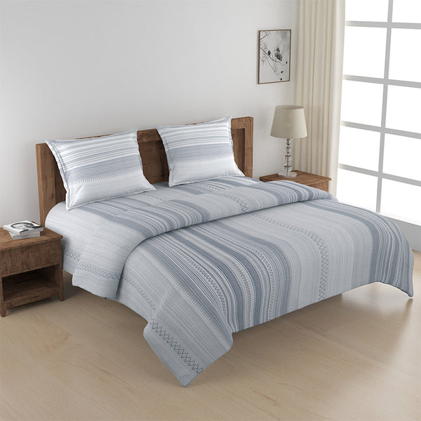 Twila Striped Bedding Set - Grey