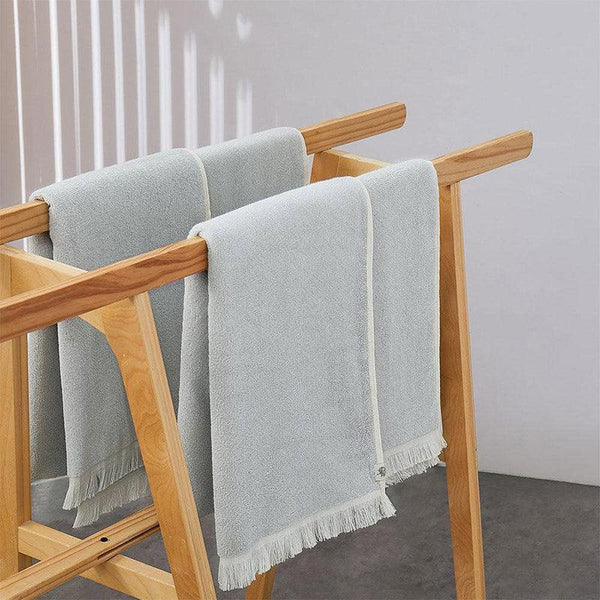 Buy Melange Terry Cotton Bath Towel - Fogstone Green Bath Towels from Vaaree