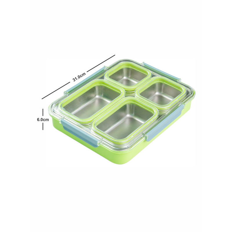 Tiffins & Lunch Box - Agro Kids Leakproof Lunch Box with Compartments (Light Green) - 1100 ML