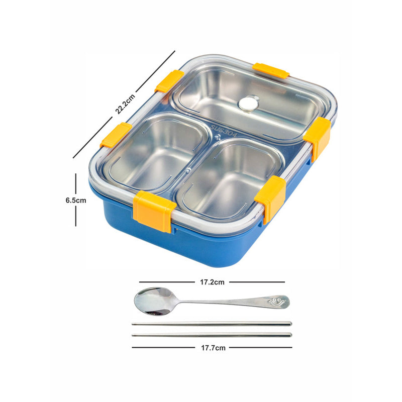 Tiffins & Lunch Box - Vivi Kids Lunch Box with Compartments (Blue) - 750 ML