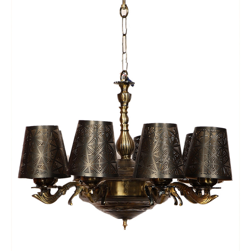 Buy Chromo Etched Vilona Chandelier Ceiling Lamp from Vaaree