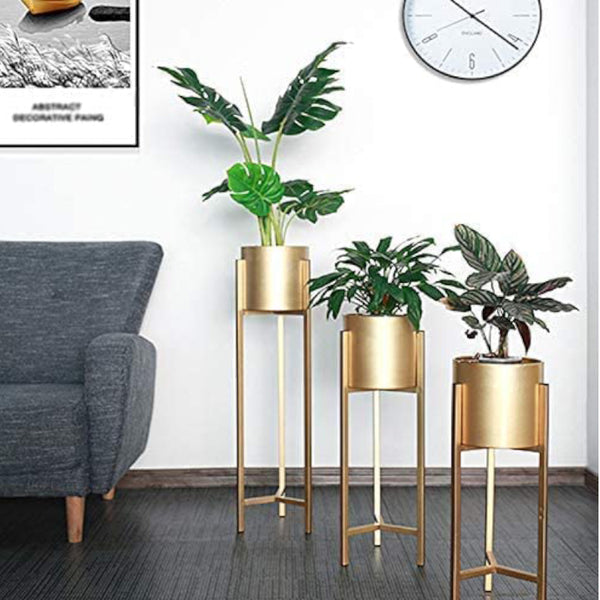 Pots & Planters - Liva Metal Floor Planter - Set Of Three