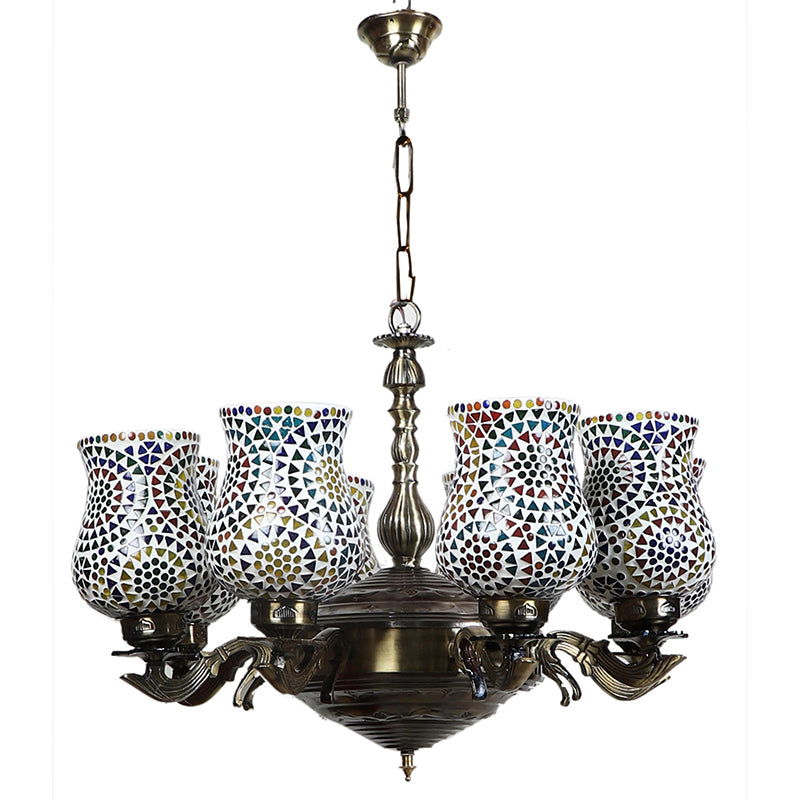 Ceiling Lamp - Zava Vilona Mosaic Golden Antique Chandelier