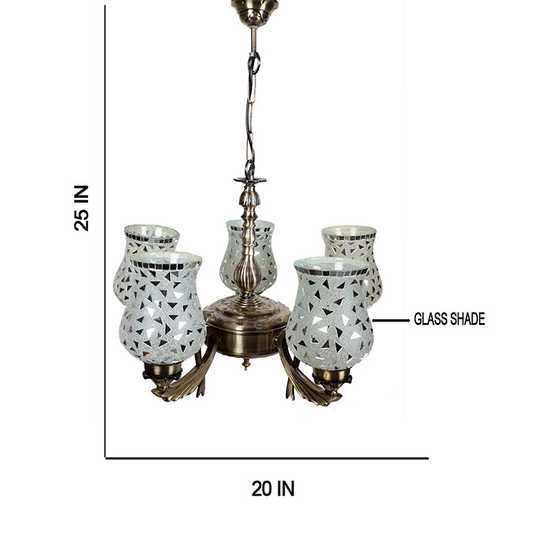 Ceiling Lamp - Asta Vistara Mosaic Golden Antique Chandelier