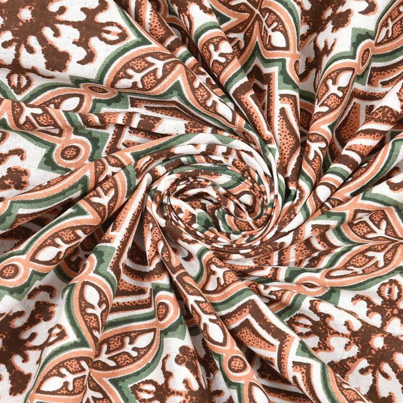 Buy Ima Ethnic Bedsheet - Green & Brown Bedsheets from Vaaree