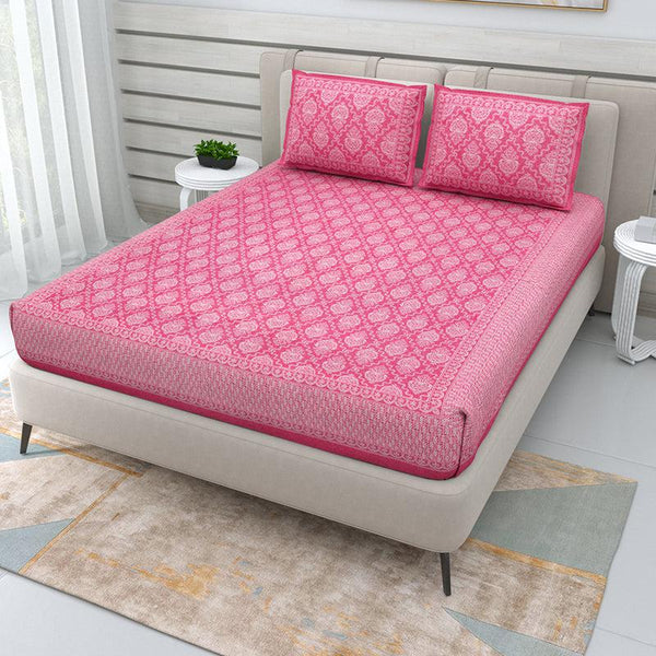 Buy Rajana Ethnic Bedsheet - Pink Bedsheets from Vaaree