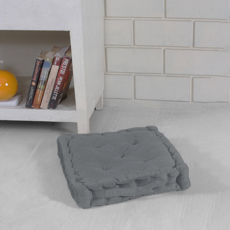 Buy Roe Velvet Floor Cushion - Grey Floor Cushions from Vaaree