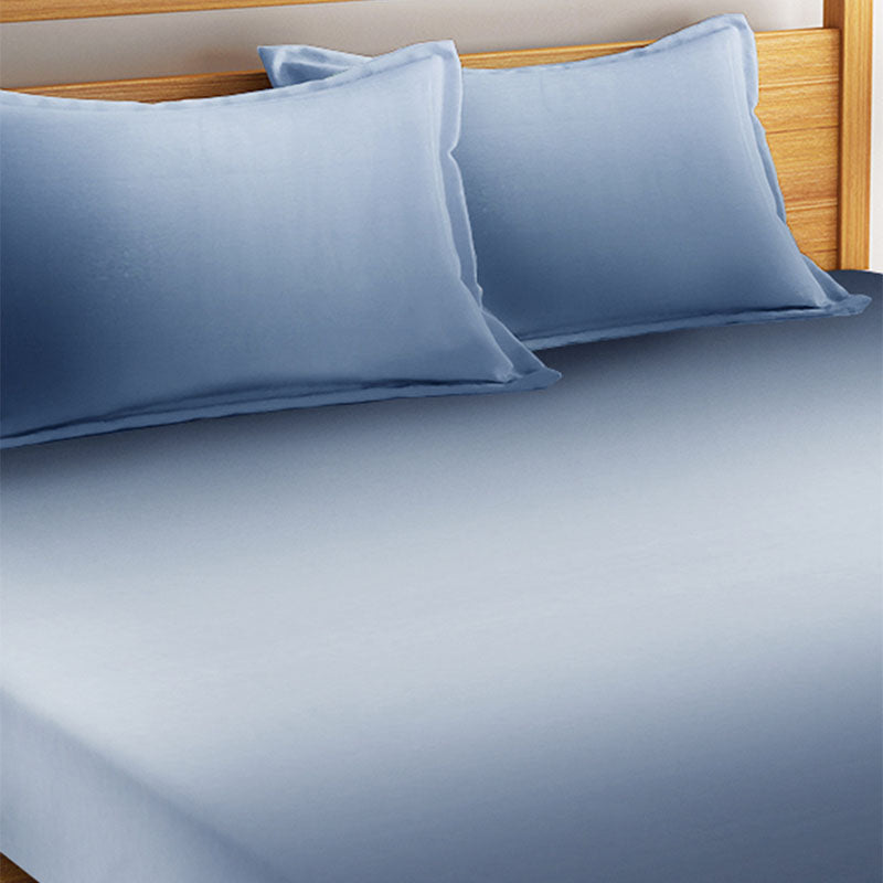 Buy Silas Solid Bedsheet - Blue Bedsheets from Vaaree