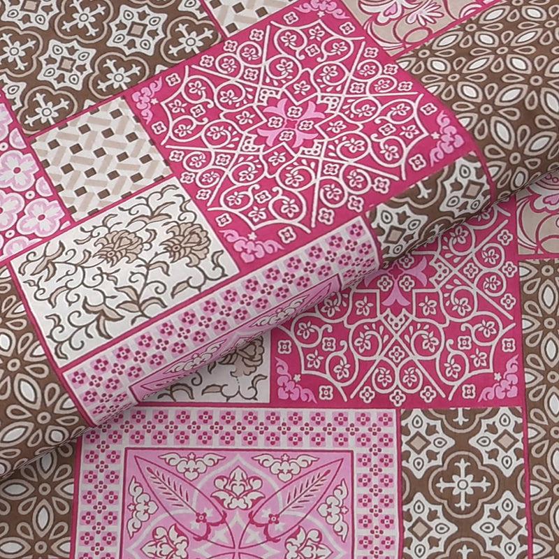 Buy Priti Patchwork Printed Bedsheet - Pink Bedsheets from Vaaree