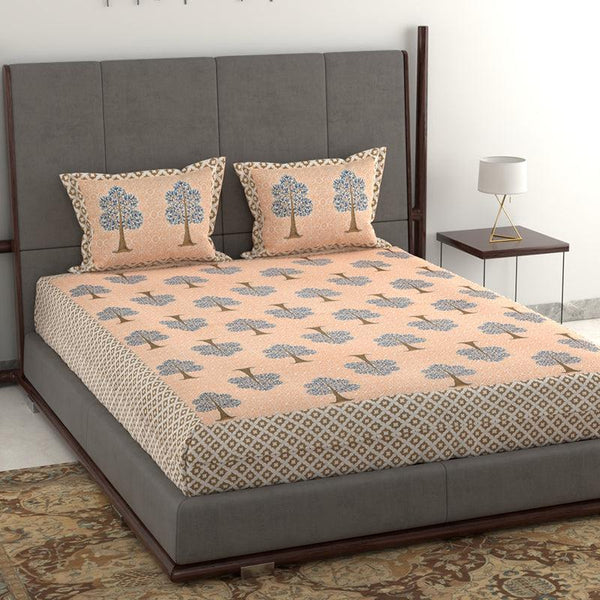 Buy Eryi Ethnic Bedsheet - Peach Bedsheets from Vaaree