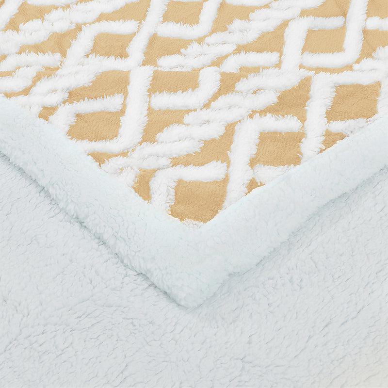 Buy Oriella Geomatric Blanket - Beige Blankets from Vaaree