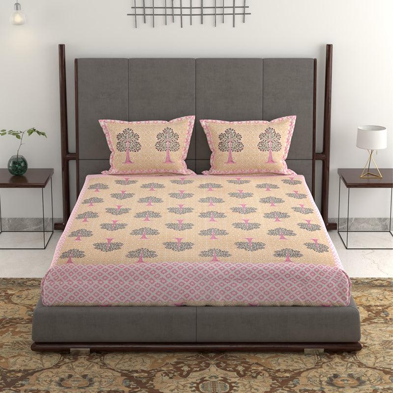 Buy Eryi Ethnic Bedsheet - Peach & Pink Bedsheets from Vaaree