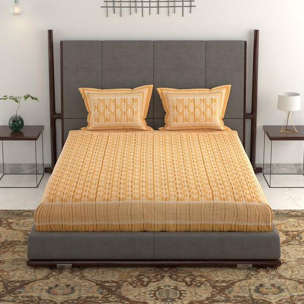 Buy Saavika Printed Bedsheet - Yellow Bedsheets from Vaaree