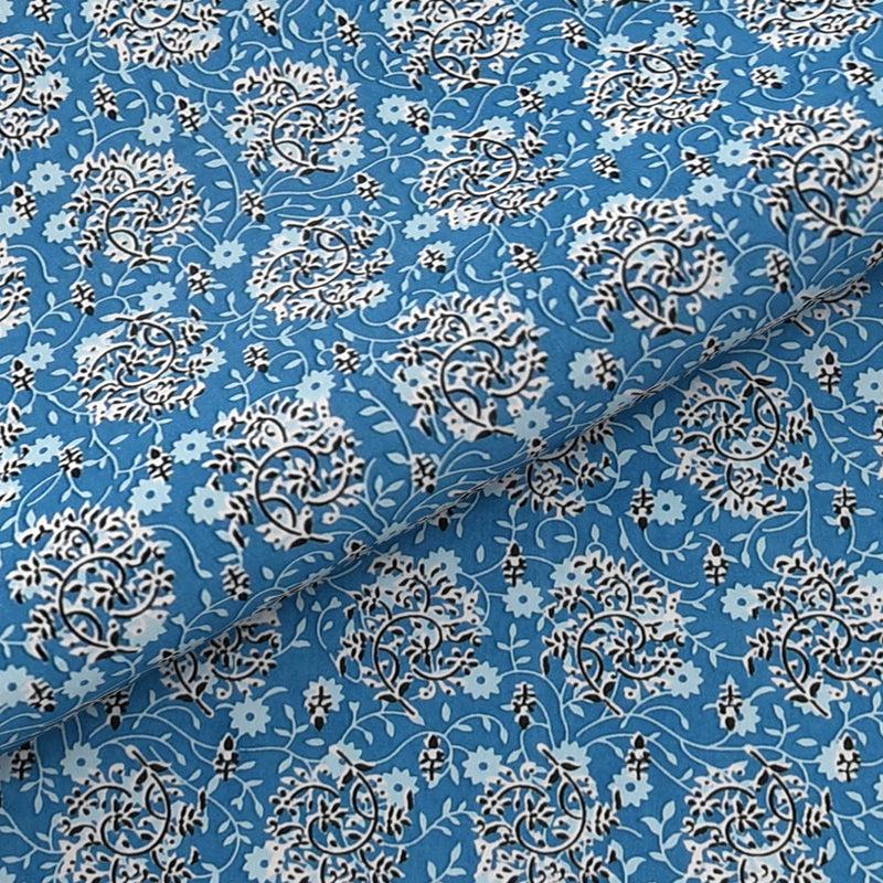 Buy Saavika Printed Bedsheet - Blue Bedsheets from Vaaree