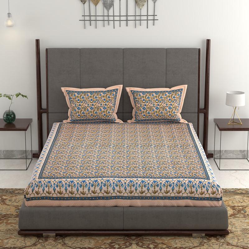 Buy Quilo Ethic Bedsheet - Peach Bedsheets from Vaaree