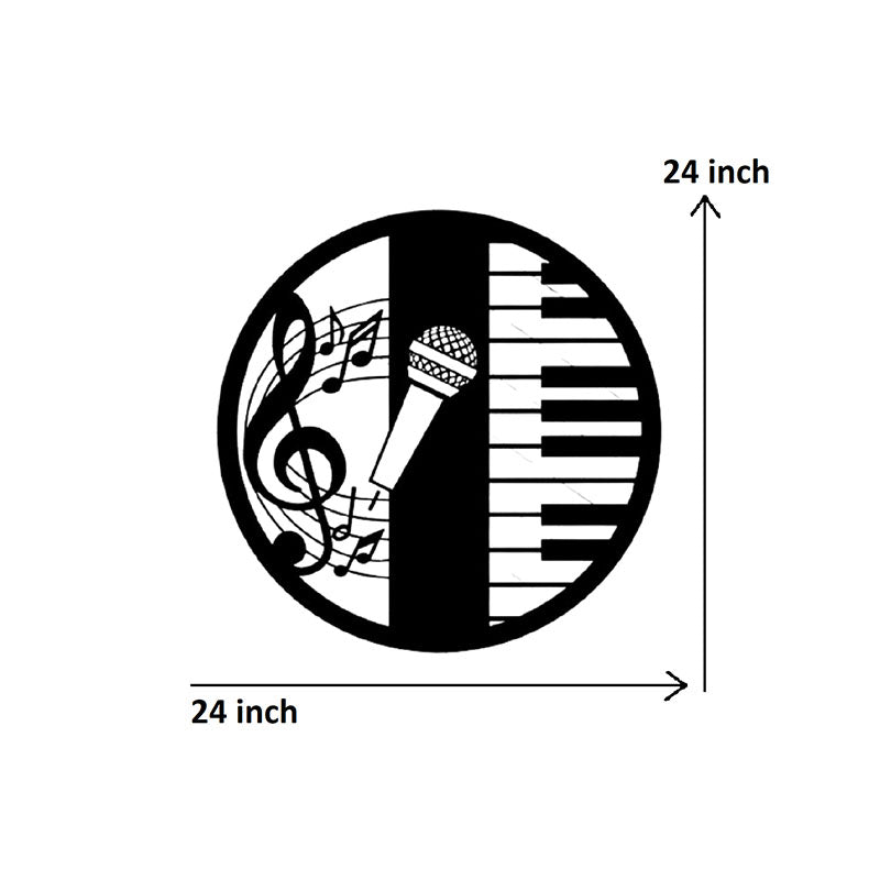 Buy Piano And Mic Black Wall Art Wall Accents from Vaaree