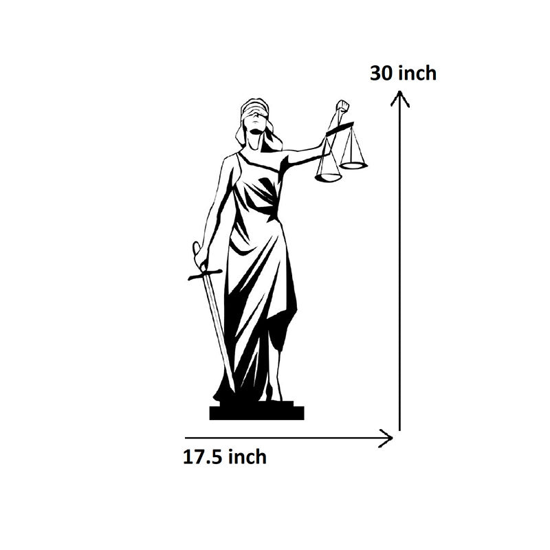 Wall Accents - Lady Justice Court Of Law Black Wall Art