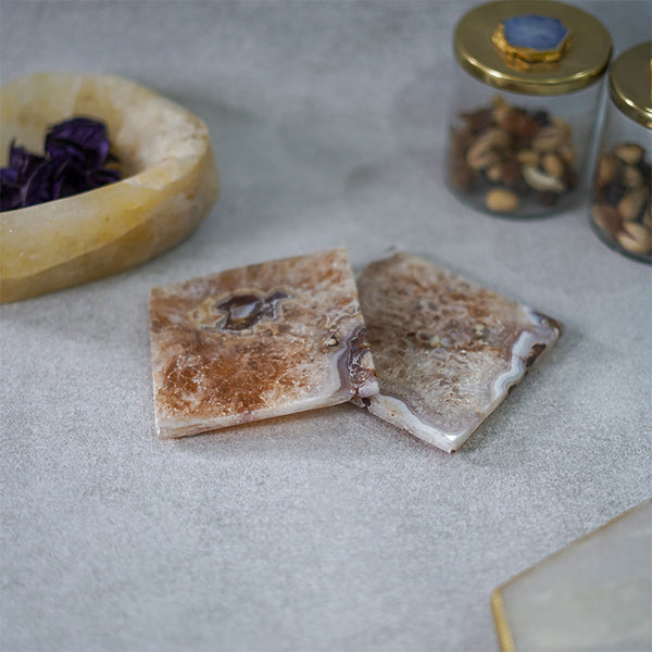 Coaster - Crystal Agate Coaster (Brown) - Set Of Two