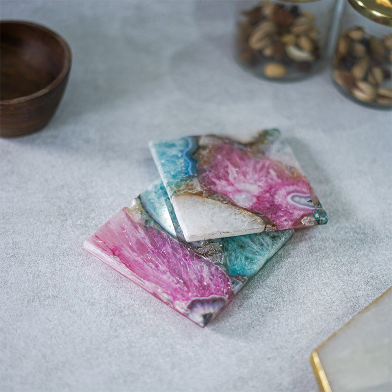 Coaster - Crystal Agate Coaster (Muticolor) - Set Of Two