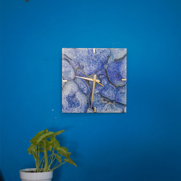 Wall Clock - Andora Agate Wall Clock - Blue