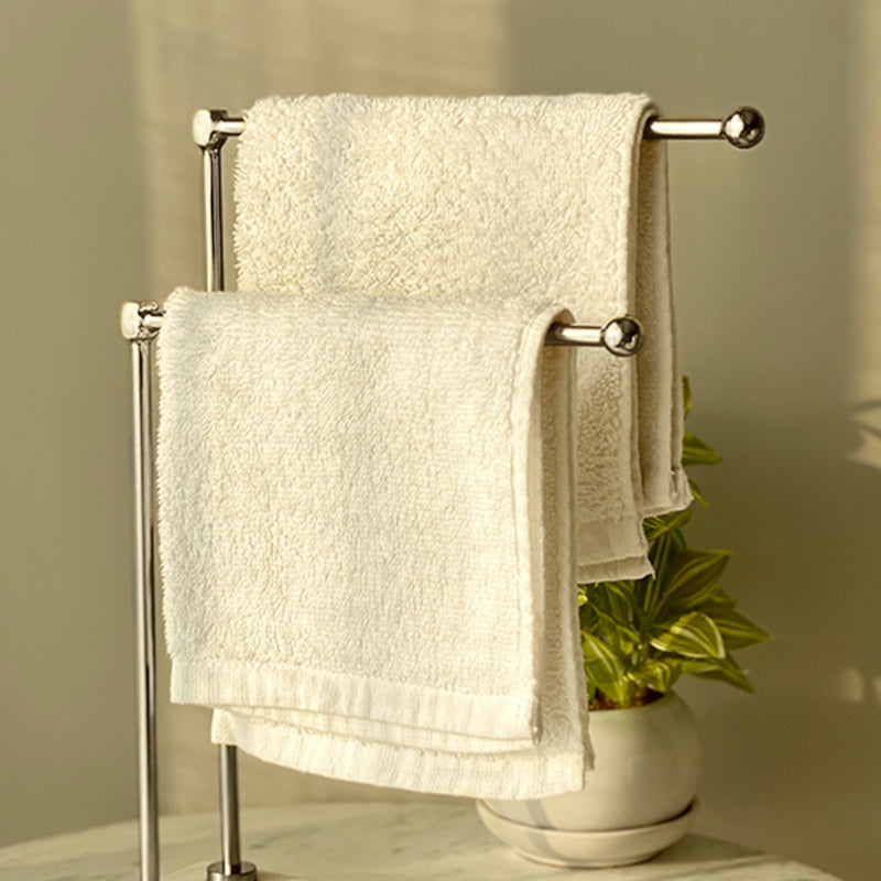 Buy Elita Hand Towel Stand - Silver & White Accessories & Sets from Vaaree