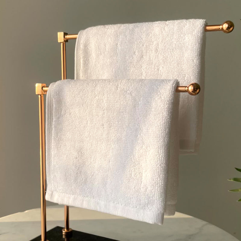 Buy Elita Hand Towel Stand - Antique Gold & Black Accessories & Sets from Vaaree