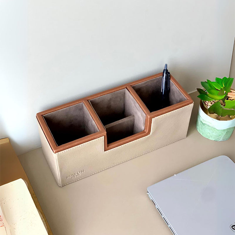 Buy Wegol Faux Leather Stationery Holder Desk Organiser from Vaaree