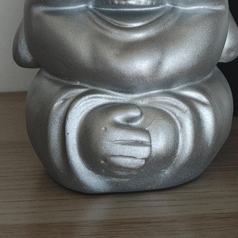 Buy Osha Mini Smiling Buddha Showpiece - Silver Showpieces from Vaaree