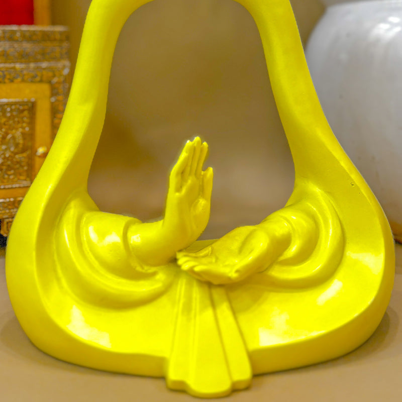 Buy Buddha Silhouette Showpiece - Pastel Yellow Showpieces from Vaaree