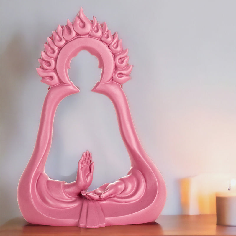 Buy Buddha Silhouette Showpiece - Pastel Pink Showpieces from Vaaree