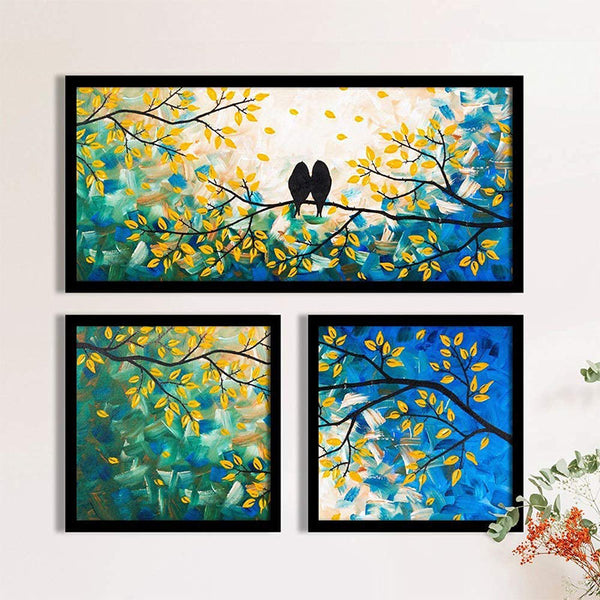 Wall Art & Paintings - Birdie Unite Wall Painting - Set Of Three