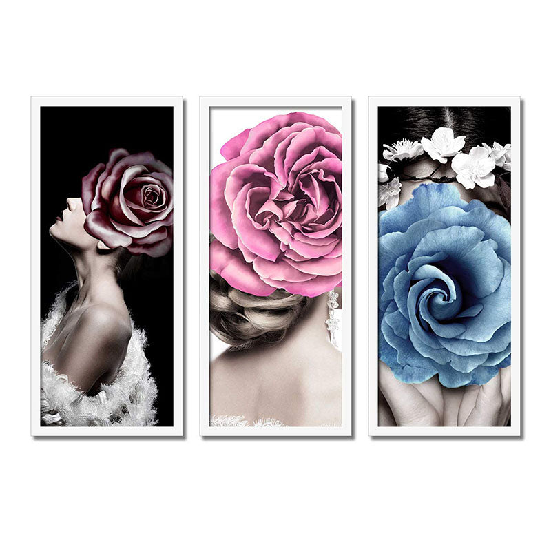 Wall Art & Paintings - Rose Lush Wall Painting - Set Of Three