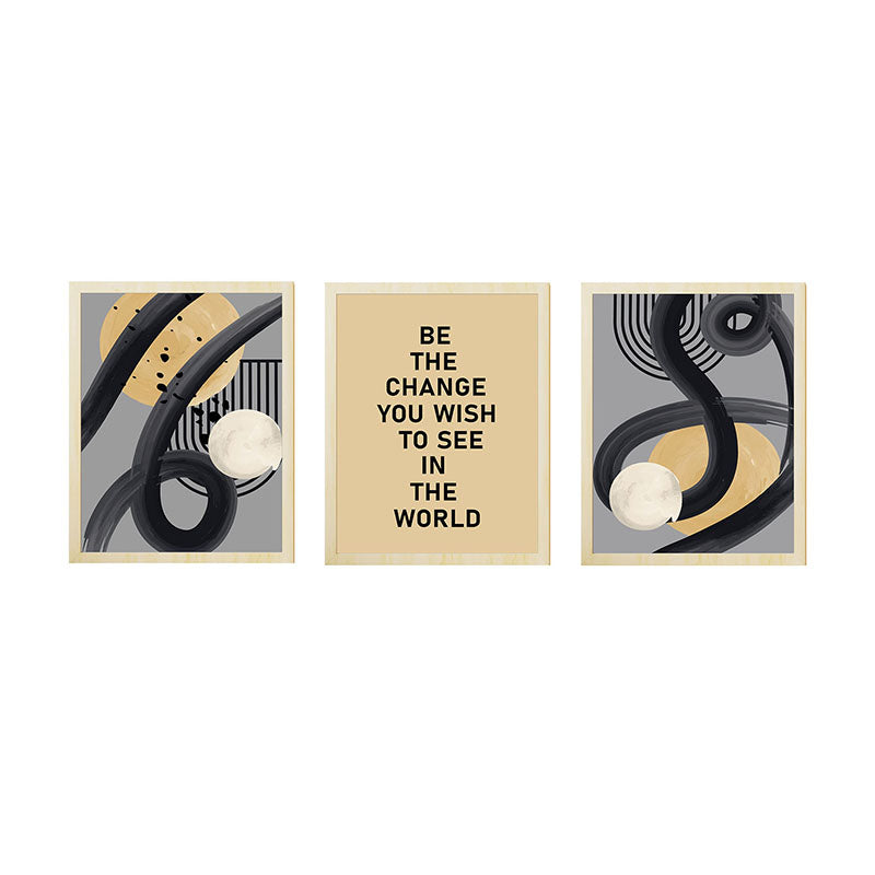 Buy Be The Change Abtract Wall Art - Set Of Three Wall Art & Paintings from Vaaree