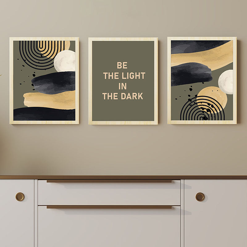 Wall Art & Paintings - Be The Light Abtract Wall Art - Set Of Three