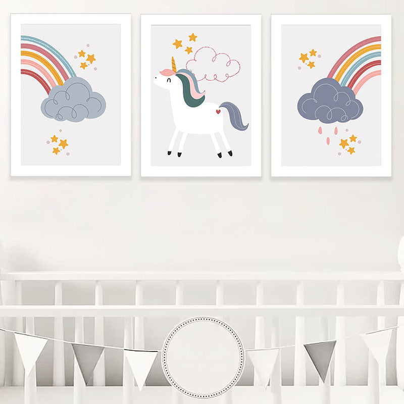 Wall Art & Paintings - Unicorn Blues Wall Art - Set Of Three