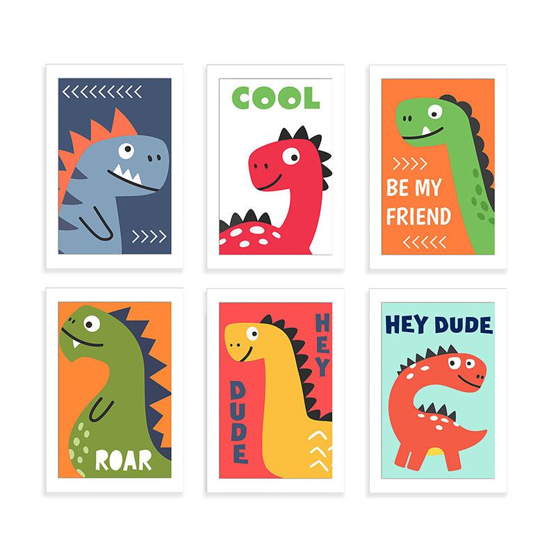 Buy Cool Dino Wall Art - Set Of Six Wall Art & Paintings from Vaaree