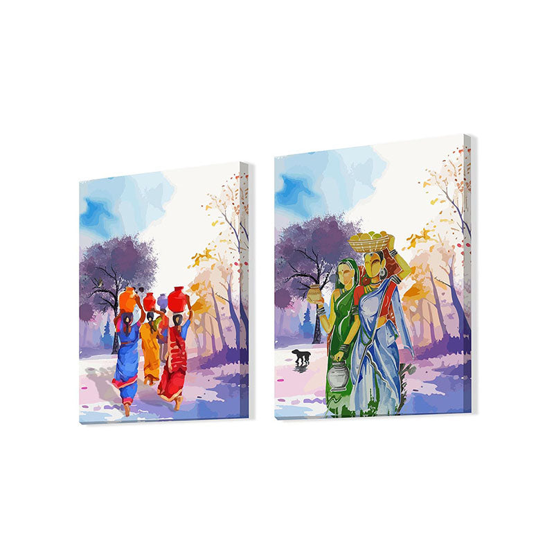 Wall Art & Paintings - Rural Drapes Wall Painting - Set Of Two