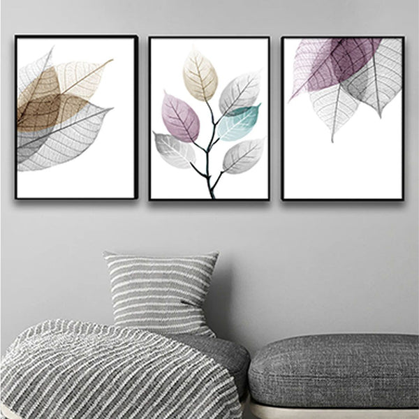 Wall Art & Paintings - Glory Leaf Wall Painting - Set Of Three