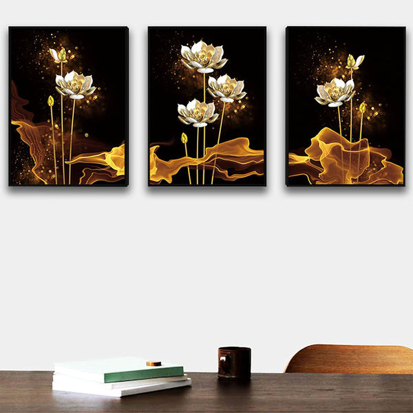 Wall Art & Paintings - Alba Floral Wall Painting - Set Of Three