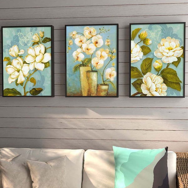 Wall Art & Paintings - Peony Garden Wall Painting - Set Of Three