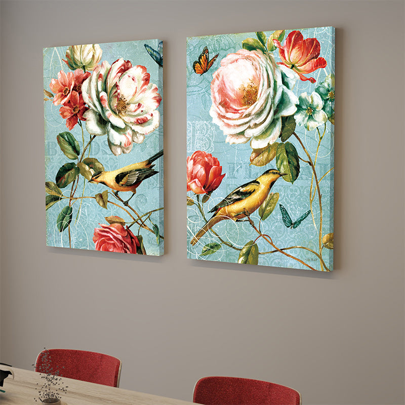 Wall Art & Paintings - Florae Garden Wall Painting - Set Of Two