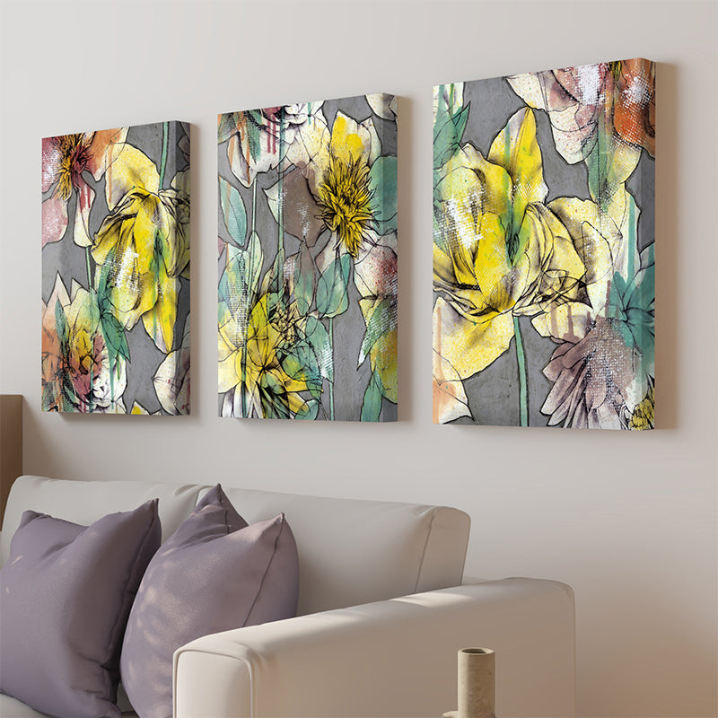 Wall Art & Paintings - Musica Bloom Wall Painting - Set Of Three