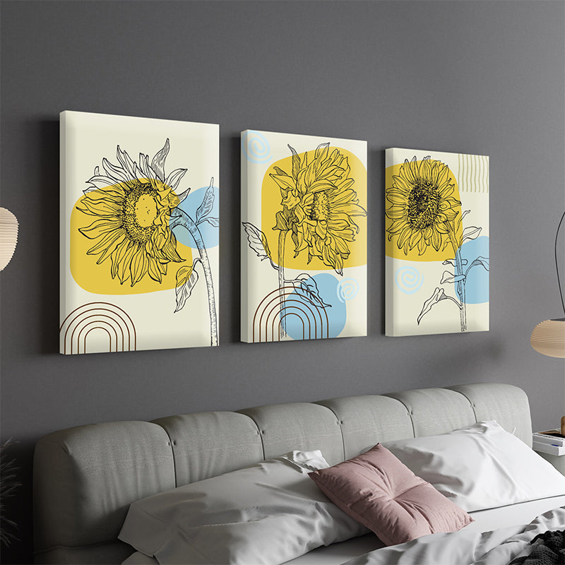 Wall Art & Paintings - Sunflower Slay Wall Painting - Set Of Three