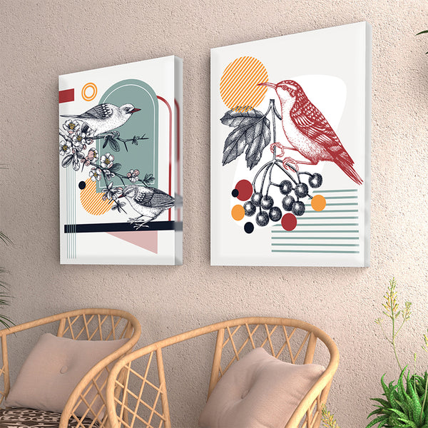 Wall Art & Paintings - Fly Mates Charm Wall Painting - Set Of Two