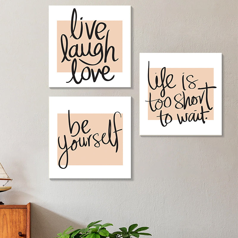 Wall Art & Paintings - Life Is Short Wall Painting - Set Of Three