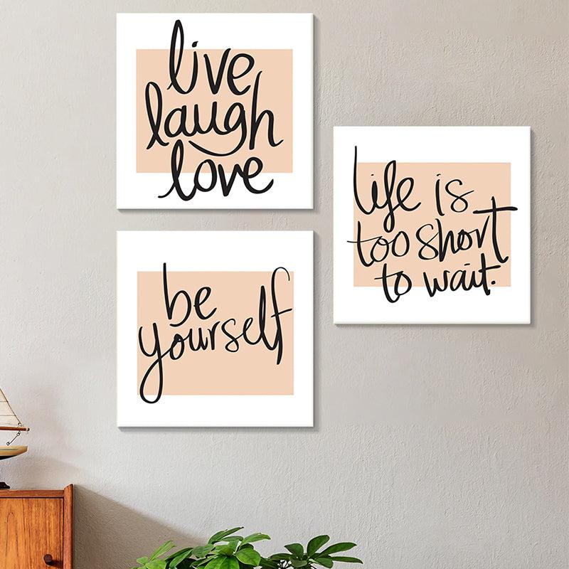 Buy Life Is Short Wall Painting - Set Of Three Wall Art & Paintings from Vaaree