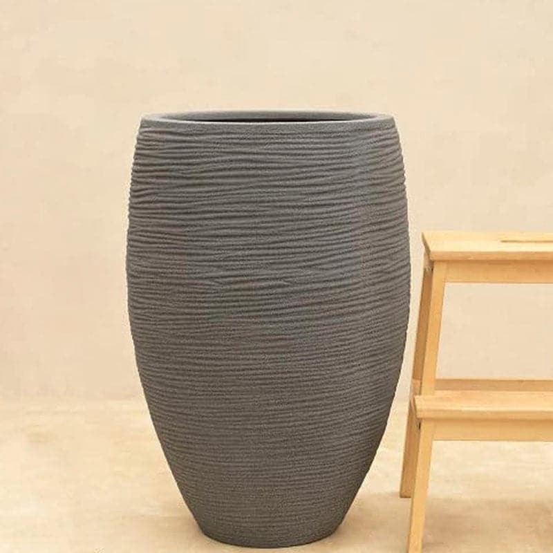 Buy Ugaoo Rib High Planter (43 CM) - Grey Pots & Planters from Vaaree