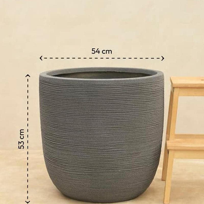 Buy Ugaoo Small Rib Planter (35 CM) - Grey Pots & Planters from Vaaree